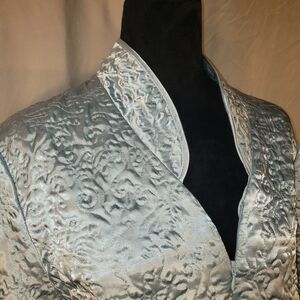 Jasmine Rose Elegant Light Blue Textured Robe - M